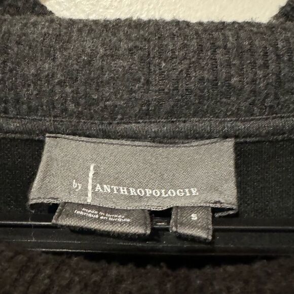 Anthropologie Gray Ribbed Oversized Cowl Neck Sweater Size Small - Picture 4 of 5